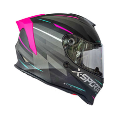 Casco Integral X-Sports V151 Kozmik Gris Fucsia