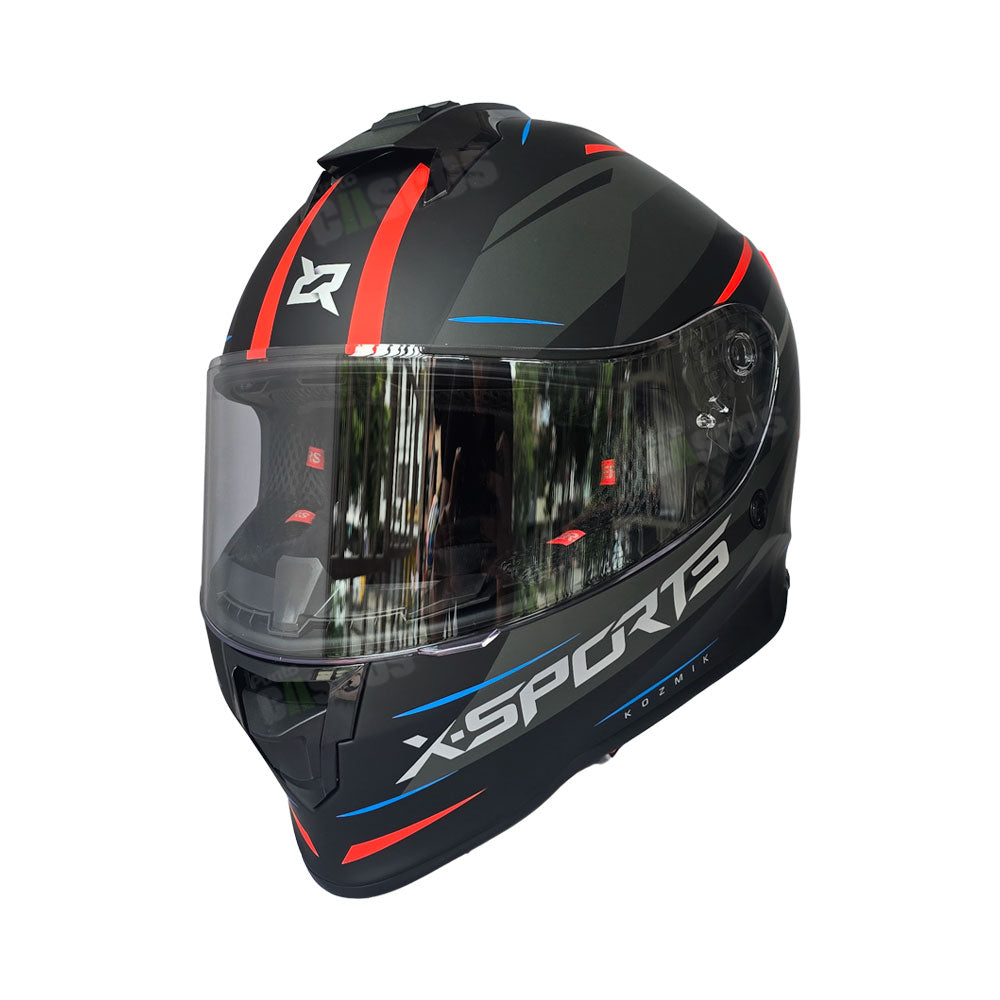 Casco Integral X-Sports V151 Kozmik Gris Rojo