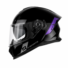 Casco Integral X-Sports M73 Solid Negro brillo morado