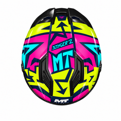 Casco integral MT Stinger 2 Meld Fucsia Amarillo