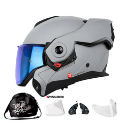 Casco Abatible Shaft Pro 4160 Move Solid Gris Claro