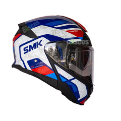 Casco Abatible SMK Gullwing Navigator Blanco Azul Rojo
