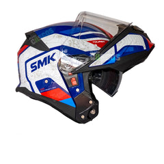 Casco Abatible SMK Gullwing Navigator Blanco Azul Rojo