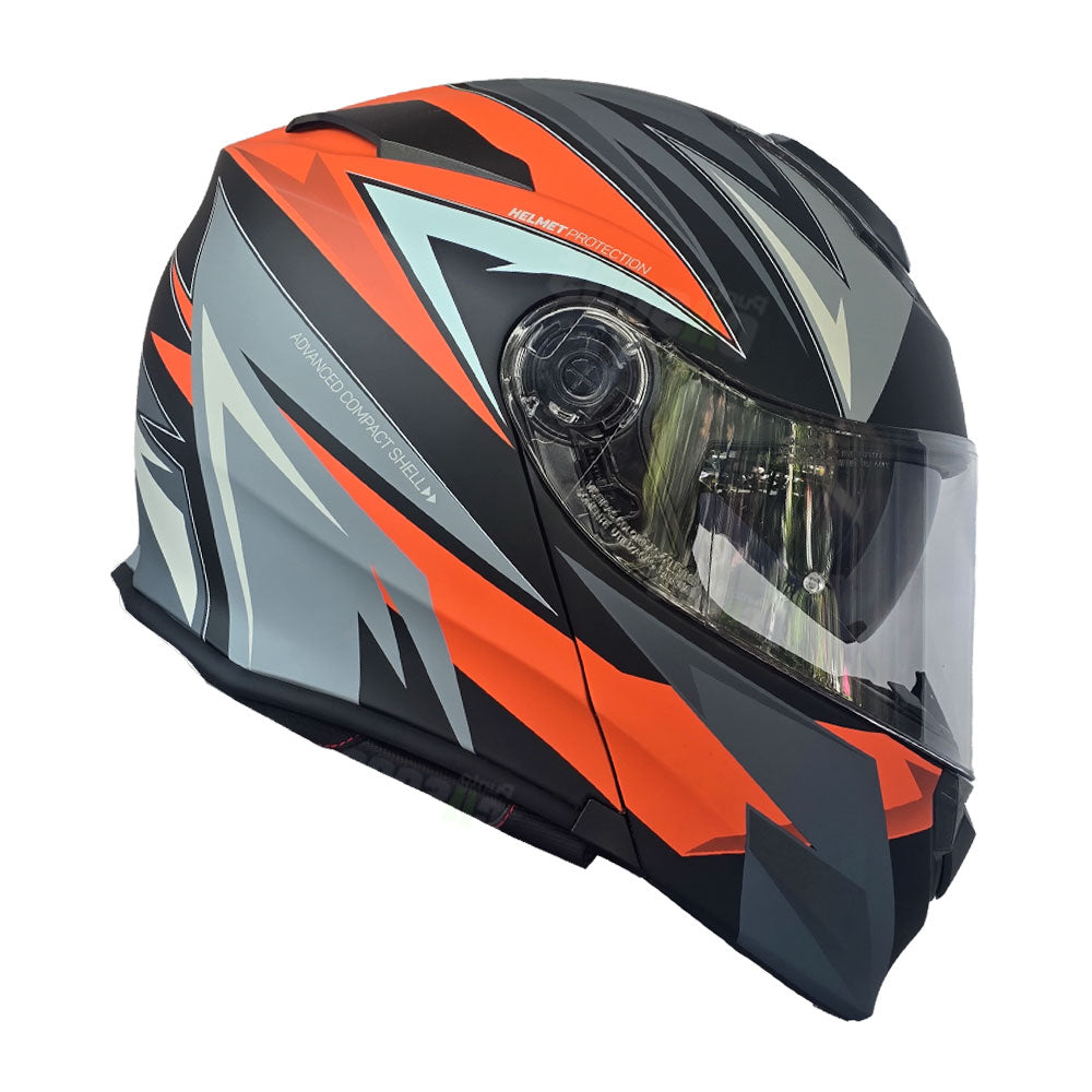 Casco Abatible Forzza ZZ119 Naranja gris mate