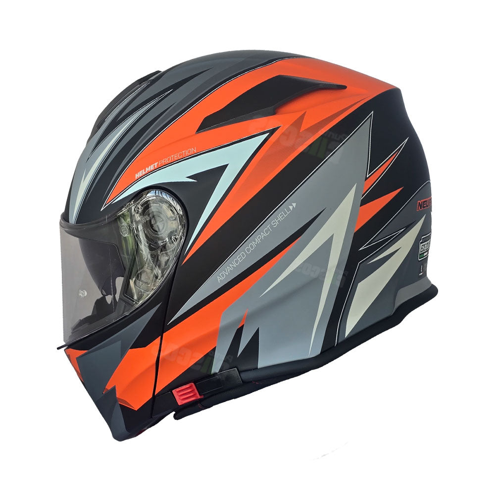 Casco Abatible Forzza ZZ119 Naranja gris mate