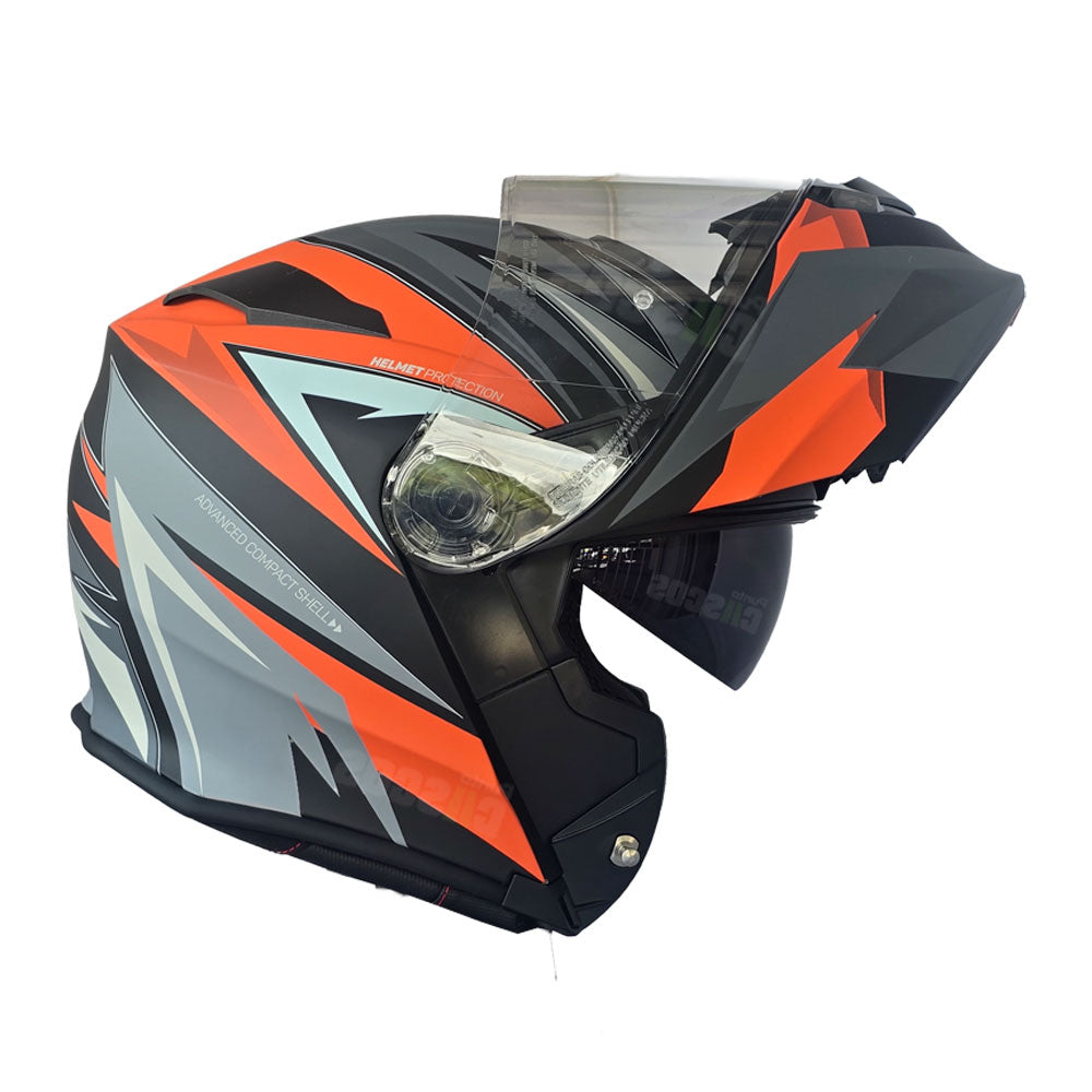 Casco Abatible Forzza ZZ119 Naranja gris mate