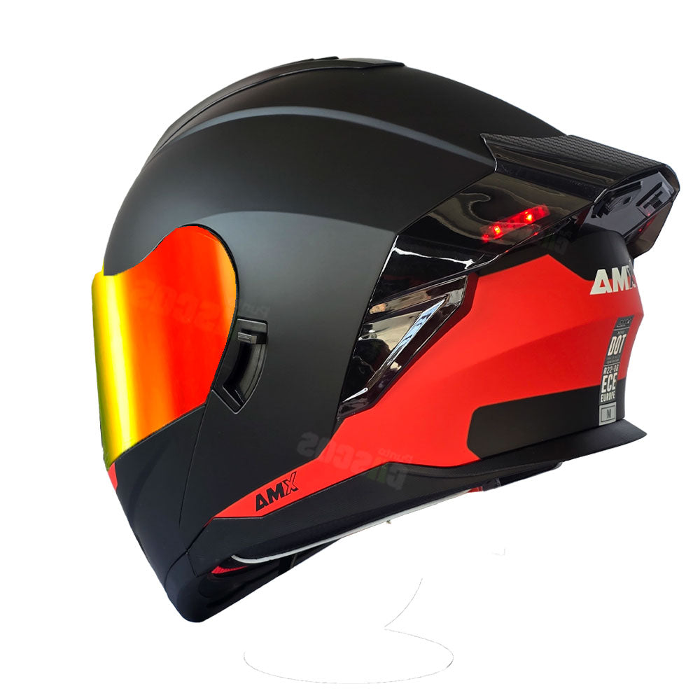 Casco Abatible AMX Nexo Nitro Rojo + Visor Iridium Fuego