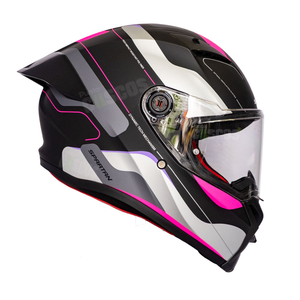 Casco integral Spartan Fenix Ork Fucsia Negro