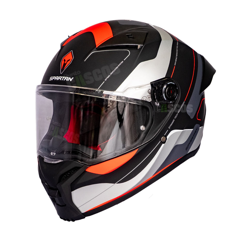 Casco integral Spartan Fenix Ork Rojo Naranjado