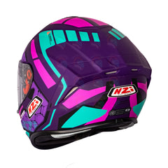 Casco Integral NZI Overtaking Morado azul mate
