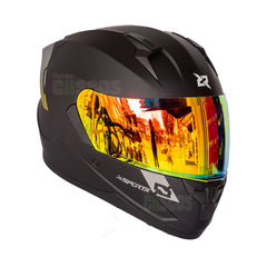 Casco Integral X-Sports M67 Solid Negro Visor Iridium Rojo