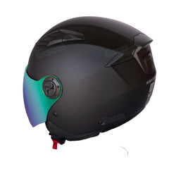 Casco Abierto KNT 236 Negro mate visor Iridium Morado