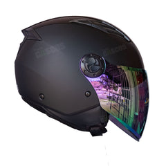 Casco Abierto KNT 236 Negro mate visor Iridium Morado