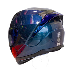 Casco Integral X-Sports M67 Camaleón Visor Iridium Azul
