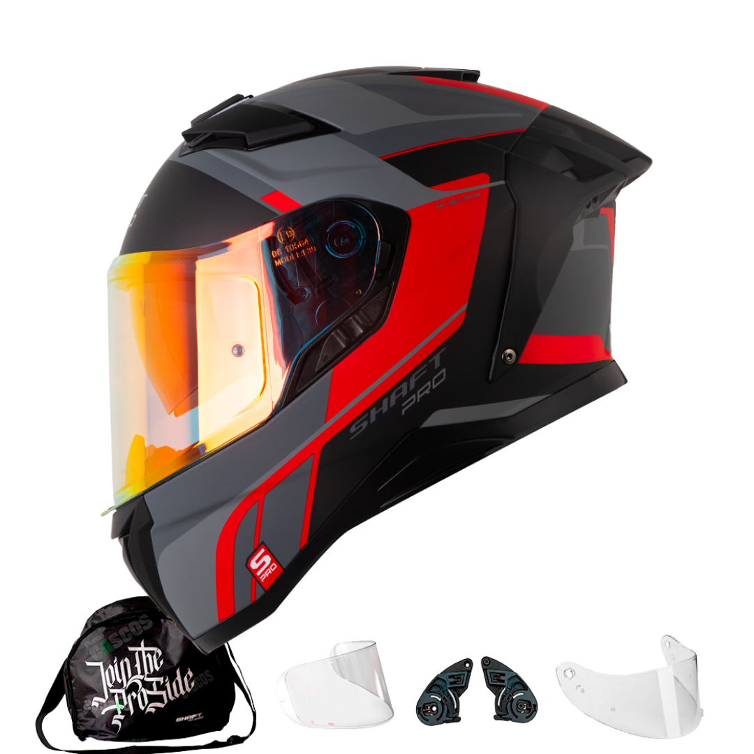 Casco Integral Shaft Pro 606SP Clowky Gris Rojo