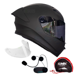 Combo Casco SMK Stellar Solid + Intercomunicador TCom VB
