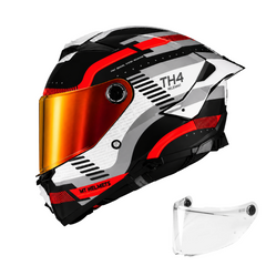 Casco integral MT Thunder 4R Revelant Negro Rojo + Visor Rojo Fuego