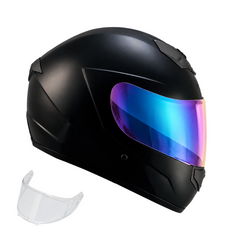 Casco Integral KNT 878 Negro mate + visor iridium Arcoiris
