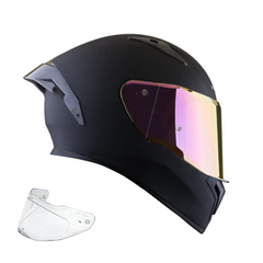 Casco Integral KNT Thunder Negro mate visor Iridium | Económico para mujer