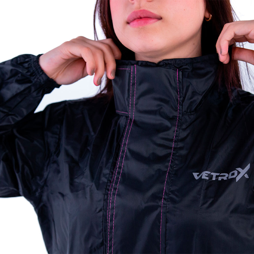 Traje impermeable para mujer motociclista Portable Plus Vetrox