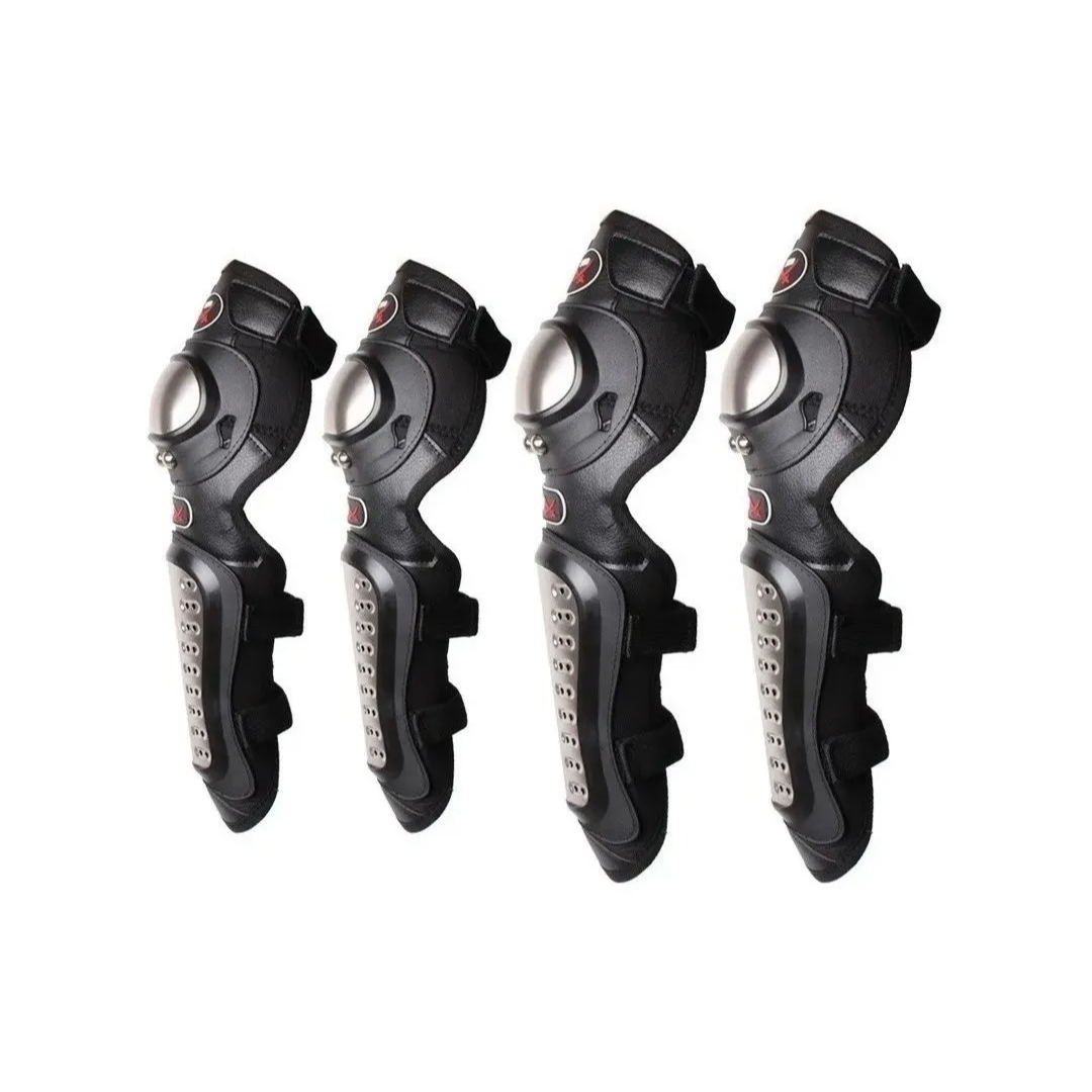 Combo Protector de espalda +Rodilleras + Coderas Metalicas GX + Guantes