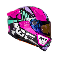 Casco integral MT Revenge 2s Rage Azul Brillo visor iridium + Pinlock 70