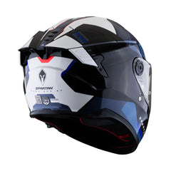 Casco integral Spartan Hawk SV Rush Azul Navi + Visor humo