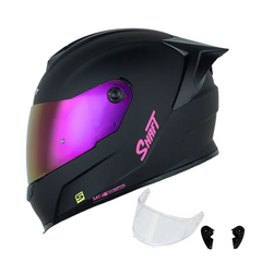 Casco Integral Shaft 502 Solid Negro Fucsia