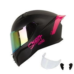 Casco Integral Shaft 504 Solid Negro Fucsia
