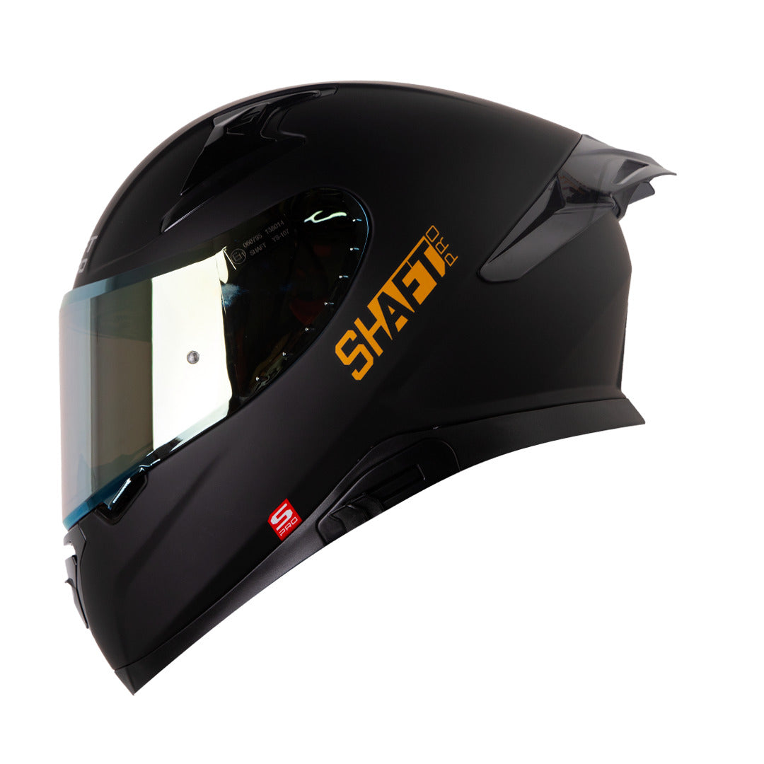 Casco Integral Shaft Pro 612DV Solid Negro Dorado