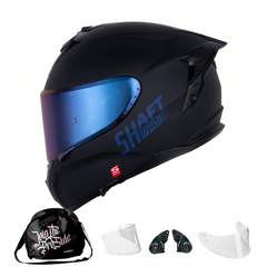 Casco Integral Shaft Pro 610 DV Solid Negro mate azul
