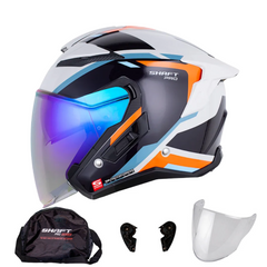 Casco Abierto Shaft Pro 343DV Blanco Naranja
