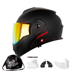 Casco Abatible Shaft Pro 4160 Move Solid Negro Rojo