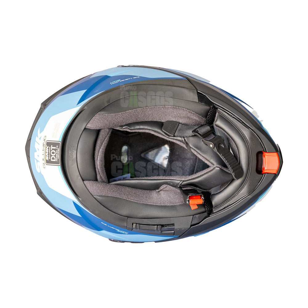 Casco Abatible SMK Gullwing Navigator Blanco Azul Rojo