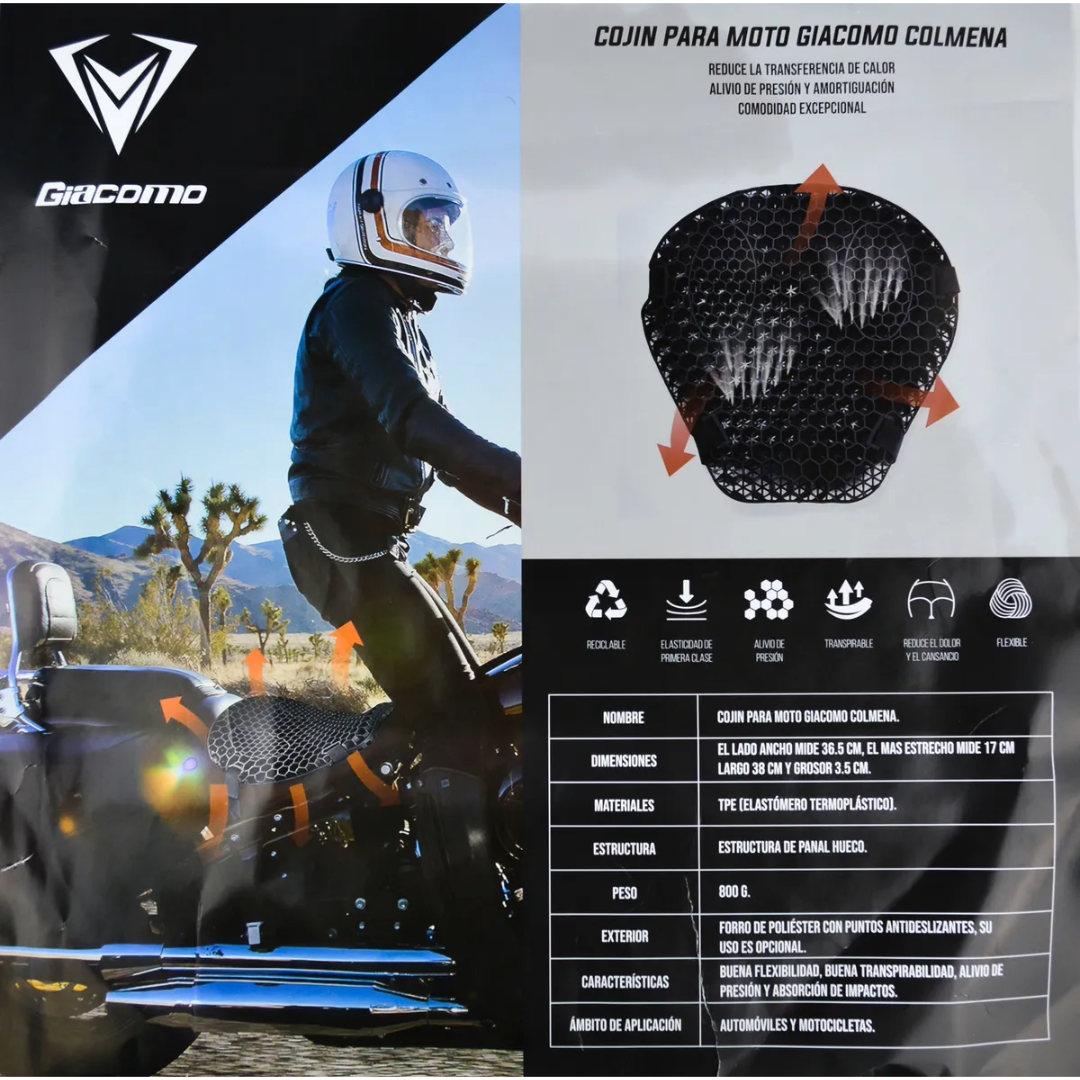 Combo doble confort Giacomo Cojín silicona panal piloto y copiloto