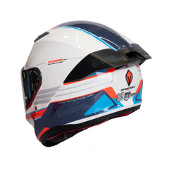 Casco integral Spartan Fenix Slab Blanco Azul Naranja