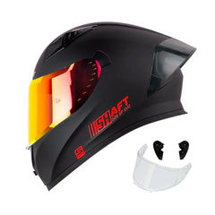 Casco Integral Shaft 526 Solid Negro Rojo