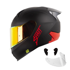 Casco Integral Shaft 560 Solid Negro Rojo