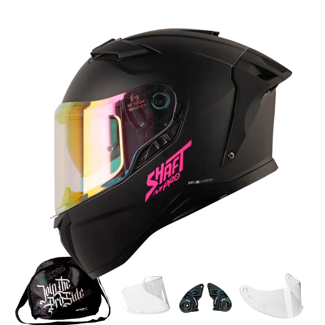 Casco Integral Shaft Pro 606SP Solid Negro Fucsia