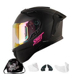Casco Integral Shaft Pro 606SP Solid Negro Fucsia