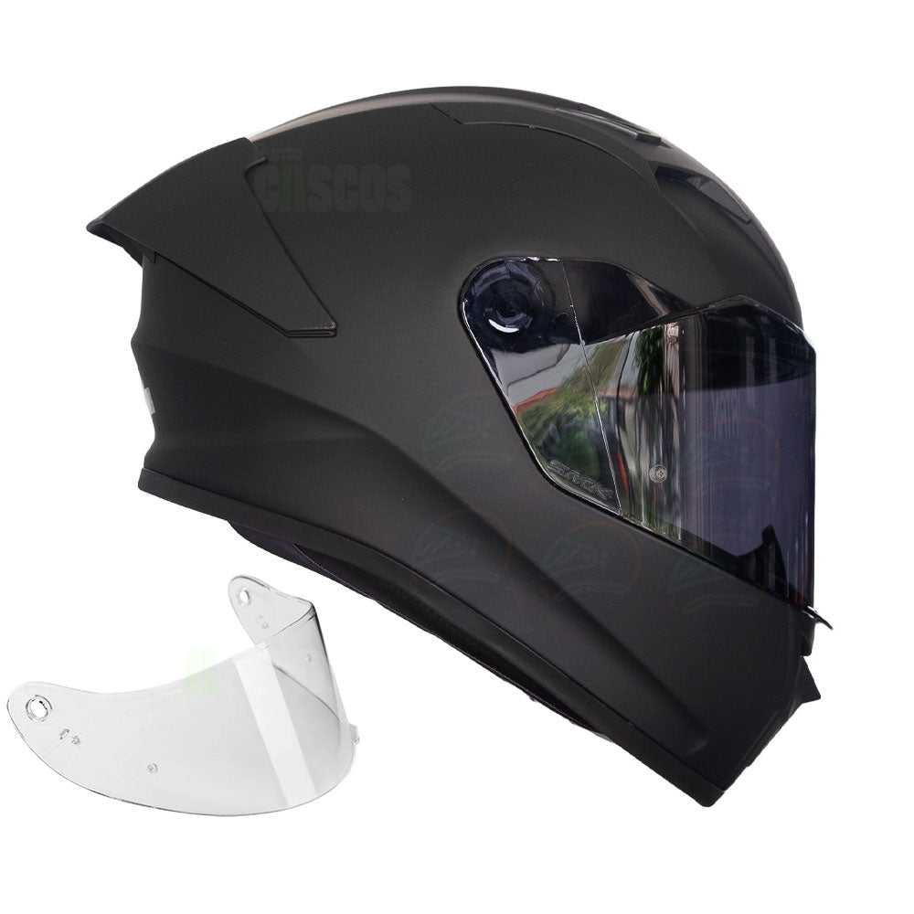 Casco integral SMK Stellar Solid Negro Mate Liquidación