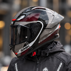 Casco integral SMK Stellar Flight Rojo Oscuro Glossy