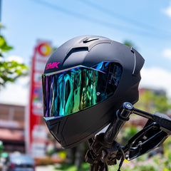 Casco integral SMK Stellar Solid Negro Mate Visor iridium
