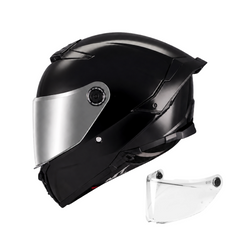 Casco integral MT Thunder 4R Pure Negro Brillo + Visor Plata