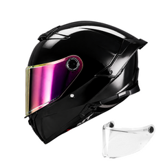 Casco integral MT Thunder 4R Pure Negro Brillo + Visor Rosa