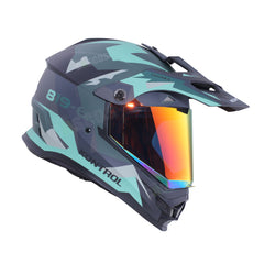 Casco multipropósito KNT 819 Tourex Turquesa  Gris Mate