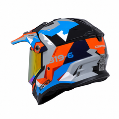 Casco multipropósito KNT 819 Tourex Neranja Gris Azul