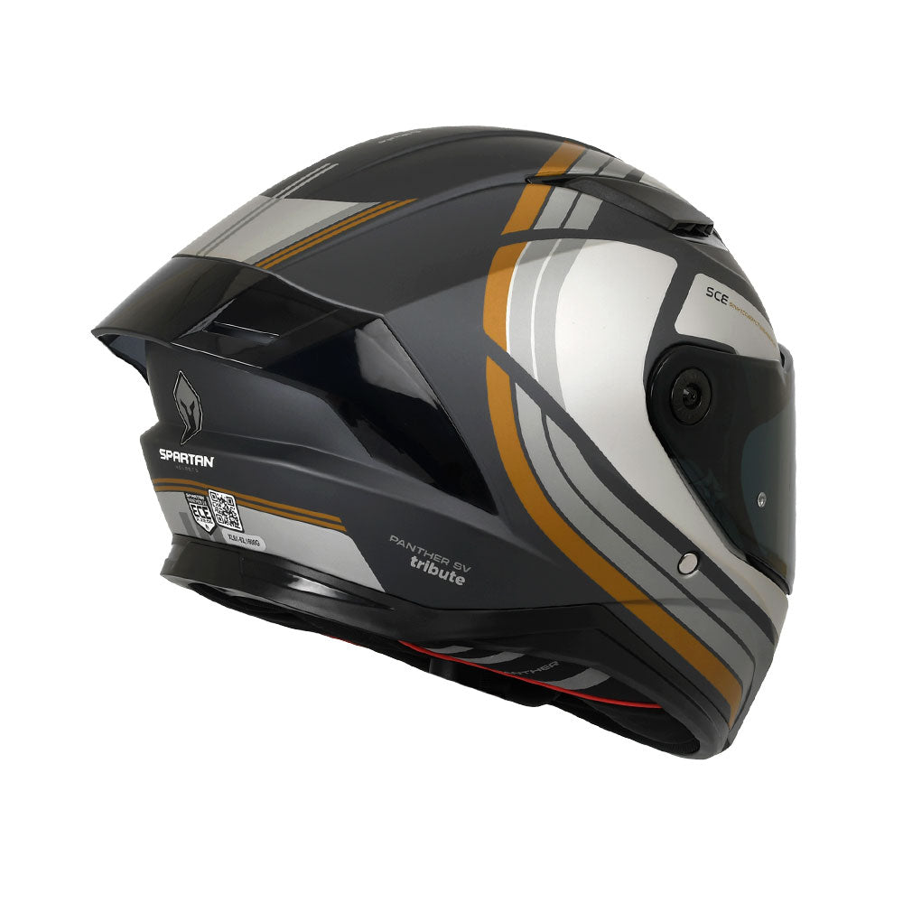 Casco integral Spartan Panther SV Tribute Dorado Gris + Visor Humo