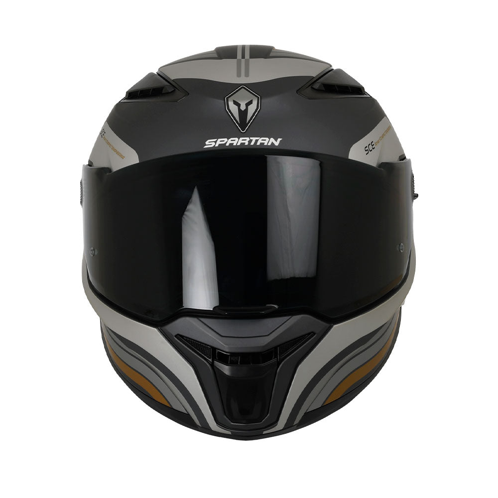 Casco integral Spartan Panther SV Tribute Dorado Gris + Visor Humo