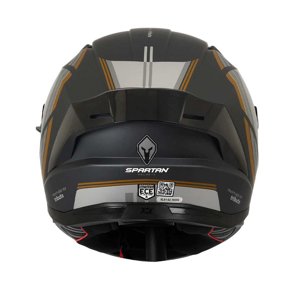 Casco integral Spartan Panther SV Tribute Dorado Gris + Visor Humo